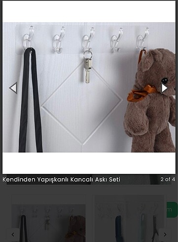 Diğer kendinden yapışkanlı kancalı askı seti