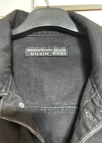 Diğer Düğmeli Siyah Kadın Denim Ceket