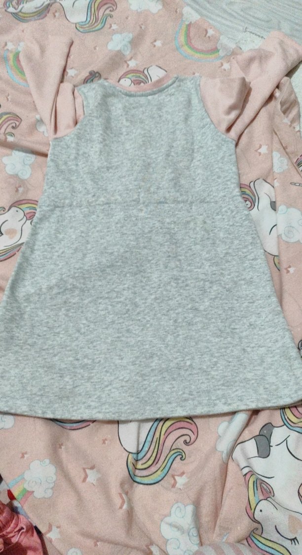 Unicorn Baskılı Gri Kız Sweatshirt - Görsel 5