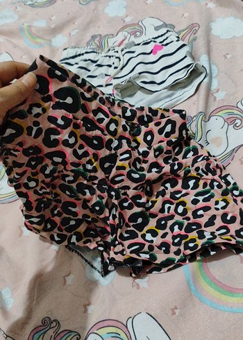 Renkli Zebra Desenli Kız Şortları - Görsel 4