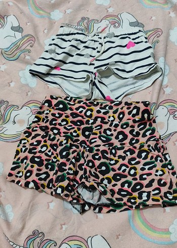 Renkli Zebra Desenli Kız Şortları - Görsel 2