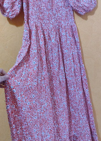 Uzun Mor Bohem Fırfırlı Elbise - Görsel 3