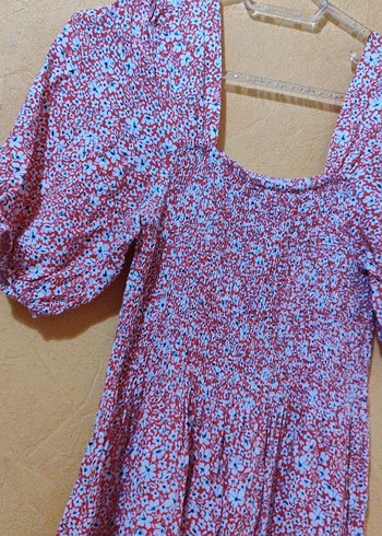 Uzun Mor Bohem Fırfırlı Elbise - Görsel 2