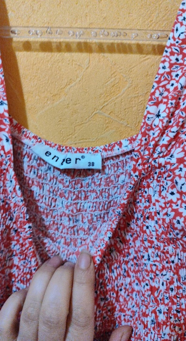 Uzun Mor Bohem Fırfırlı Elbise - Görsel 5