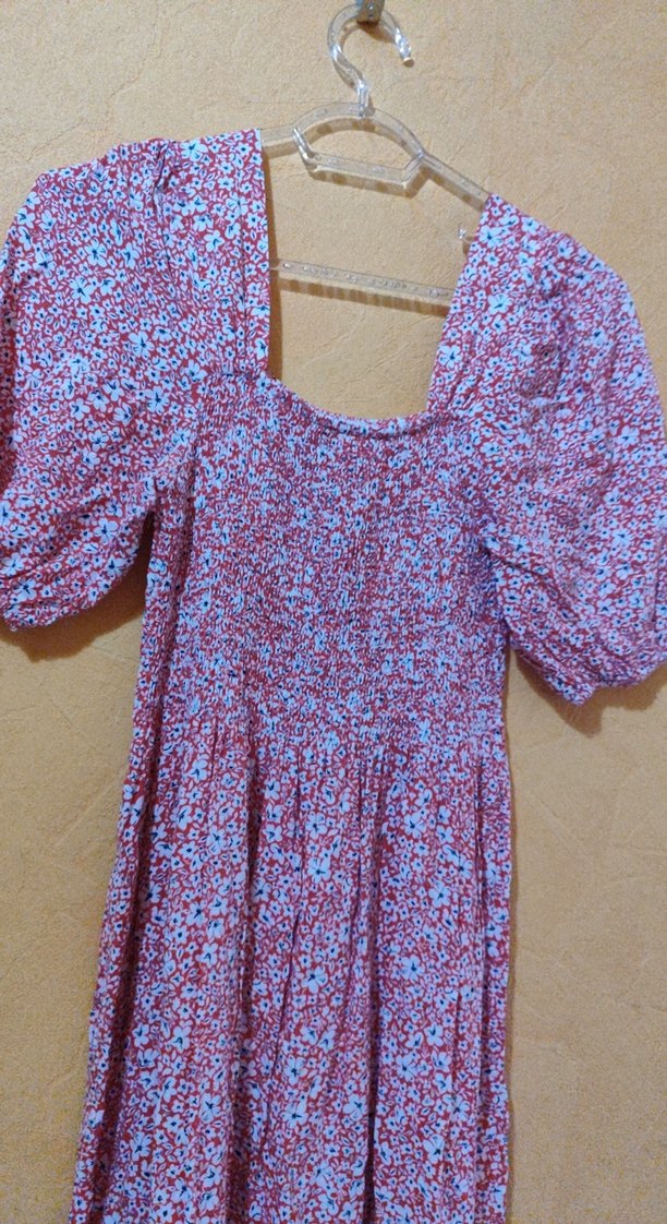 Uzun Mor Bohem Fırfırlı Elbise - Görsel 4