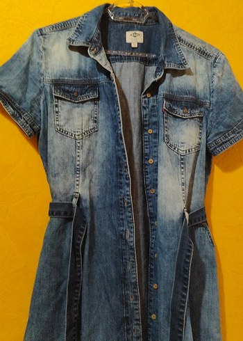 Kot Elbise Kemerli Midi Elbise - Görsel 2