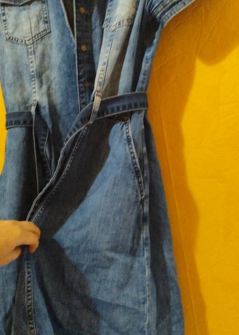 Kot Elbise Kemerli Midi Elbise - Görsel 5