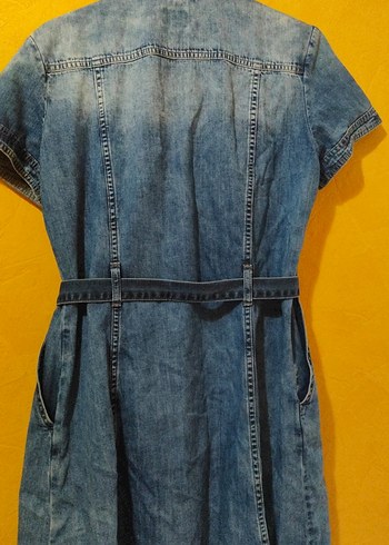 Kot Elbise Kemerli Midi Elbise - Görsel 7