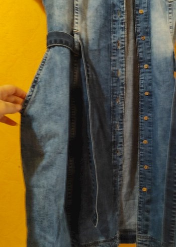 Kot Elbise Kemerli Midi Elbise - Görsel 3