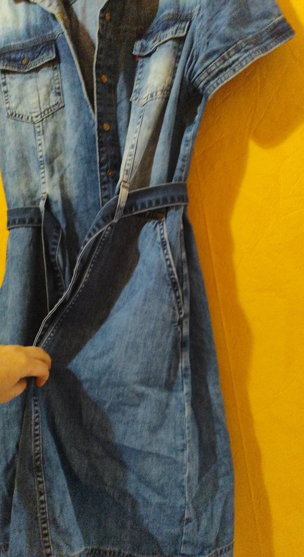 Kot Elbise Kemerli Midi Elbise - Görsel 5