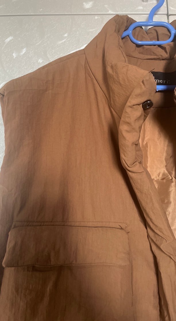 Kahverengi Keten Midi Kemerli Yelek - Görsel 2