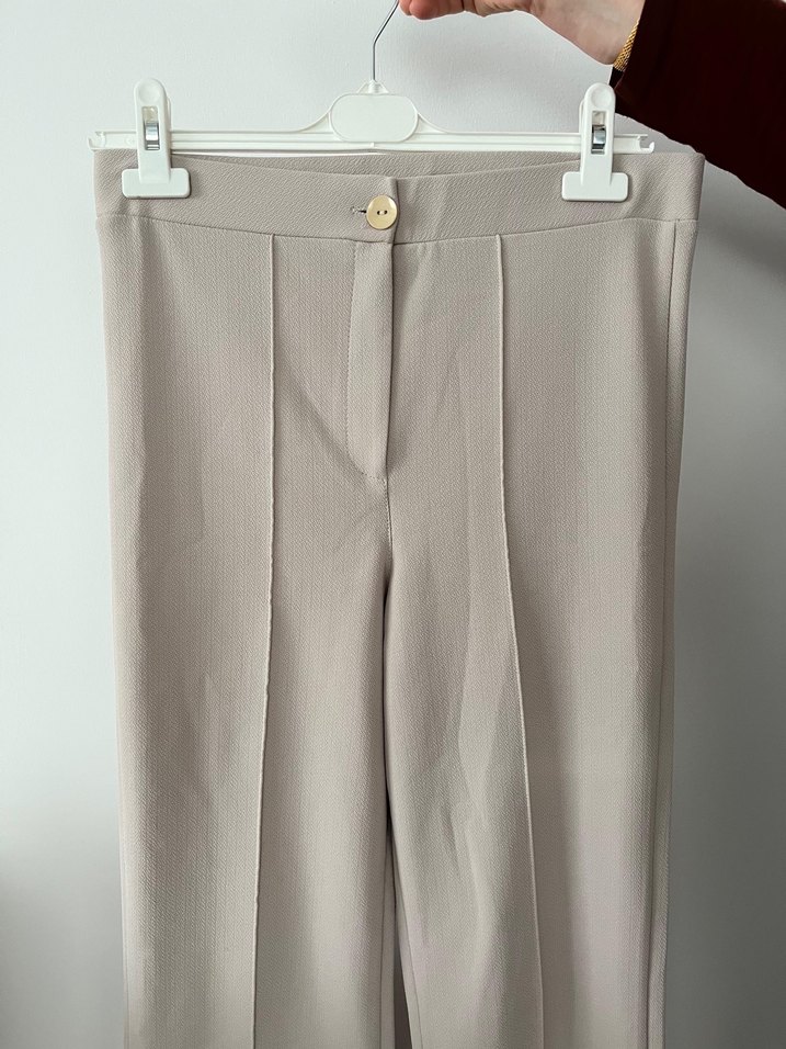 Bej Kumaş Kadın Pantolon - Görsel 2