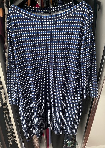 Max Mara Weekend Max Mara Mavi Siyah Kareli Jarse Elbise
