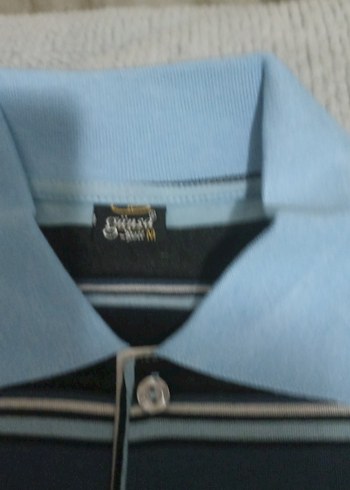 Erkek Mavi Çizgili Polo Yaka Tişört - Görsel 2