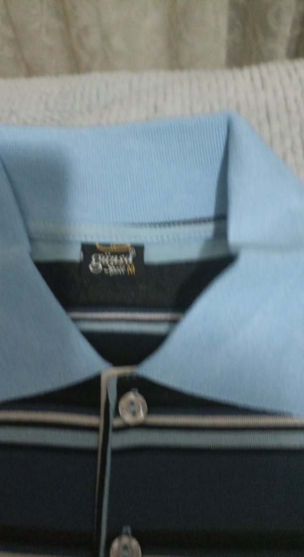 Erkek Mavi Çizgili Polo Yaka Tişört - Görsel 2