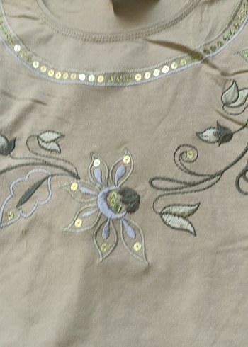 Bej Uzun Kollu penye bluz - Görsel 2