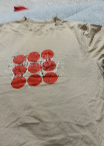 Bej Baskılı Pamuklu Hamile Tişörtü - Görsel 2