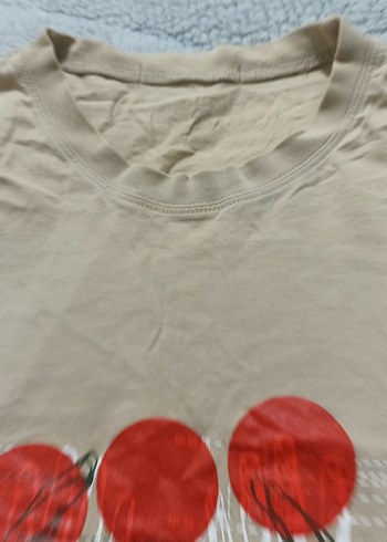 Bej Baskılı Pamuklu Hamile Tişörtü - Görsel 4