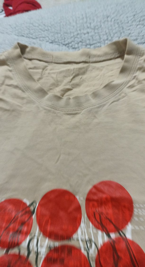 Bej Baskılı Pamuklu Hamile Tişörtü - Görsel 4