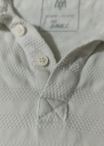 Erkek Beyaz V Yaka Pamuklu Polo Tişört - Görsel 4