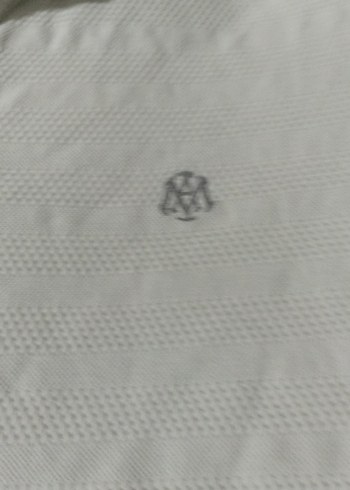 Erkek Beyaz V Yaka Pamuklu Polo Tişört - Görsel 2