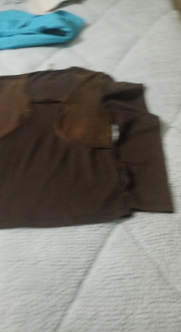 Düğmeli Kahverengi viskon tsort - Görsel 3