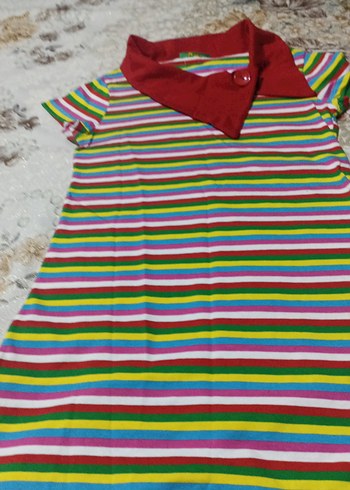 Kız Çocuk Çok Renkli Kısa Kollu Triko Tişört - Görsel 4