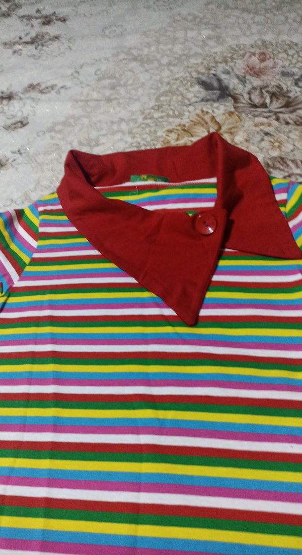 Kız Çocuk Çok Renkli Kısa Kollu Triko Tişört - Görsel 2