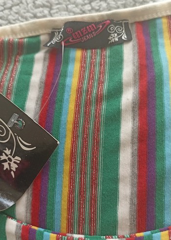 Renkli Çizgili Bohem tsort - Görsel 2