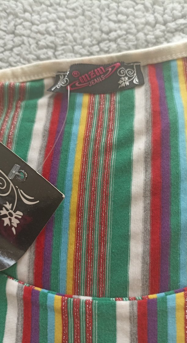 Renkli Çizgili Bohem tsort - Görsel 2