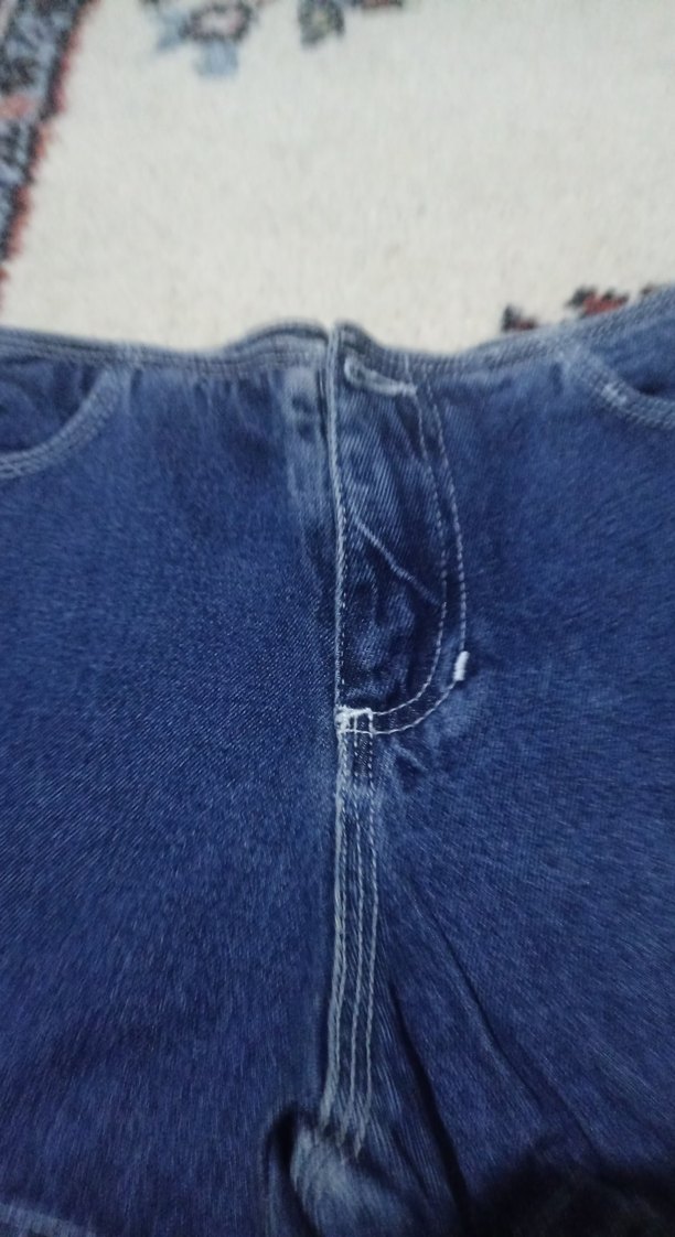 Kadın Koyu Mavi Salaş Mini Denim Şort - Görsel 2