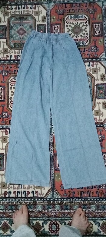 Zara Beli lastikli kot görünümlü yazlık pantalon