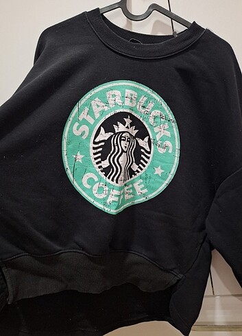 Starbucks baskılı Sweatshirt