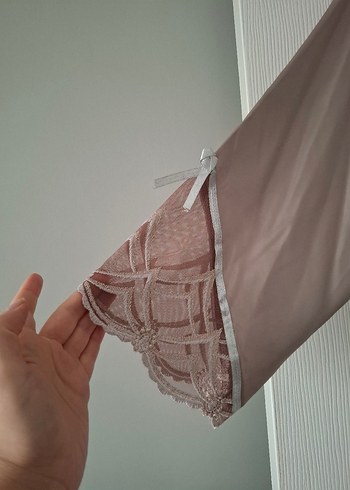 Uzun Bej Bohem Gecelik ve Sabahlık Takımı - Görsel 5