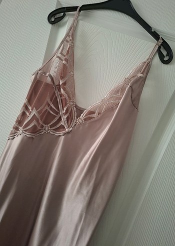 Uzun Bej Bohem Gecelik ve Sabahlık Takımı - Görsel 4