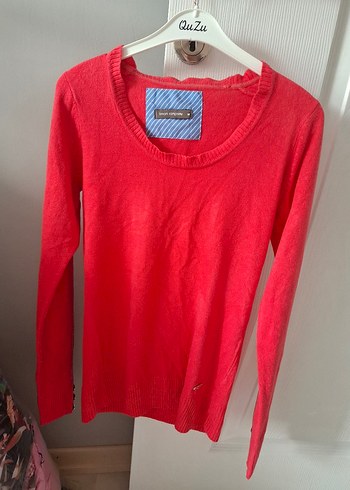 Pembe Pamuklu Uzun Kollu Triko Kazak - Görsel 2