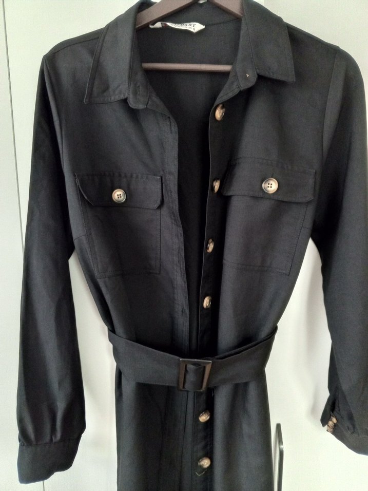 Siyah trençkot - Görsel 3