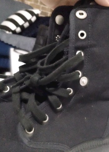 Siyah Rock Punk Erkek Ayakkabı Bağcığı - Görsel 2