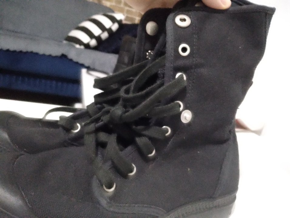 Siyah Rock Punk Erkek Ayakkabı Bağcığı - Görsel 2