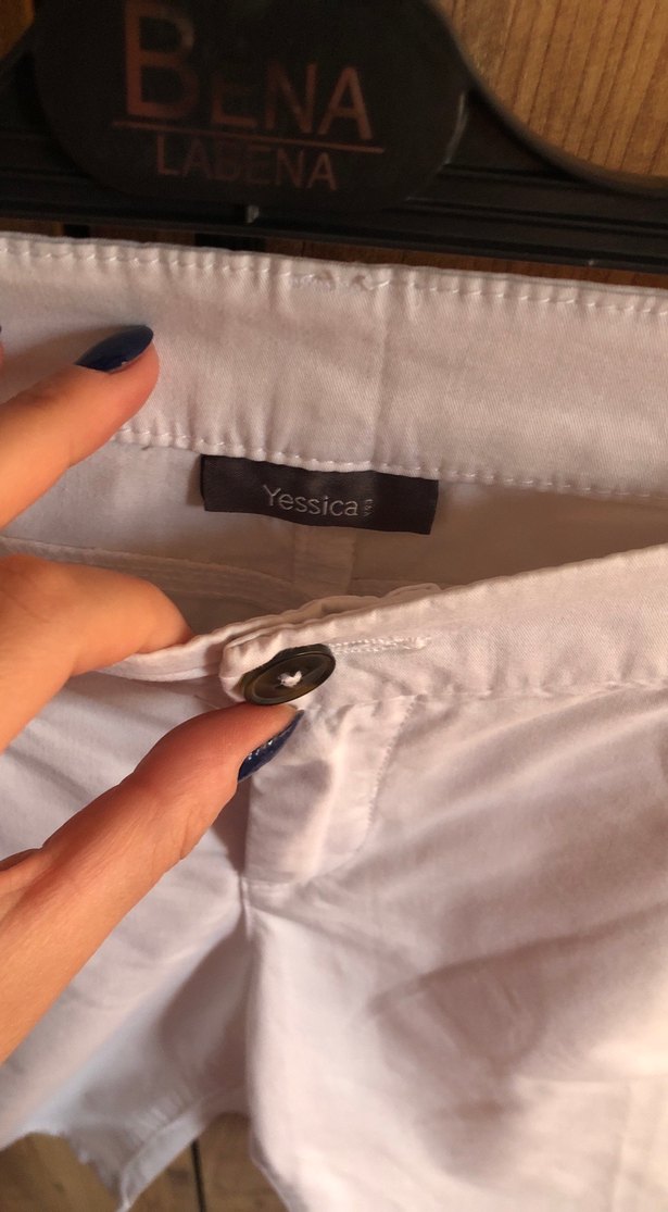 Beyaz Kadın Bermuda Şort Regular Fit - Görsel 3