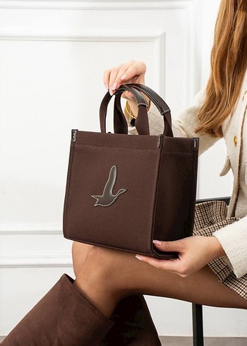 BeymenClub Siyah Nakışlı Süet Kemerli Kadın Çanta - Görsel 5