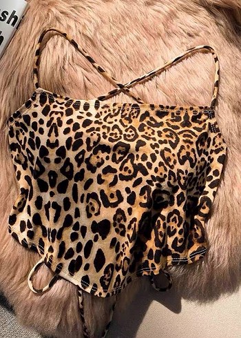 Leopar Arkası Çapraz Crop - Görsel 5