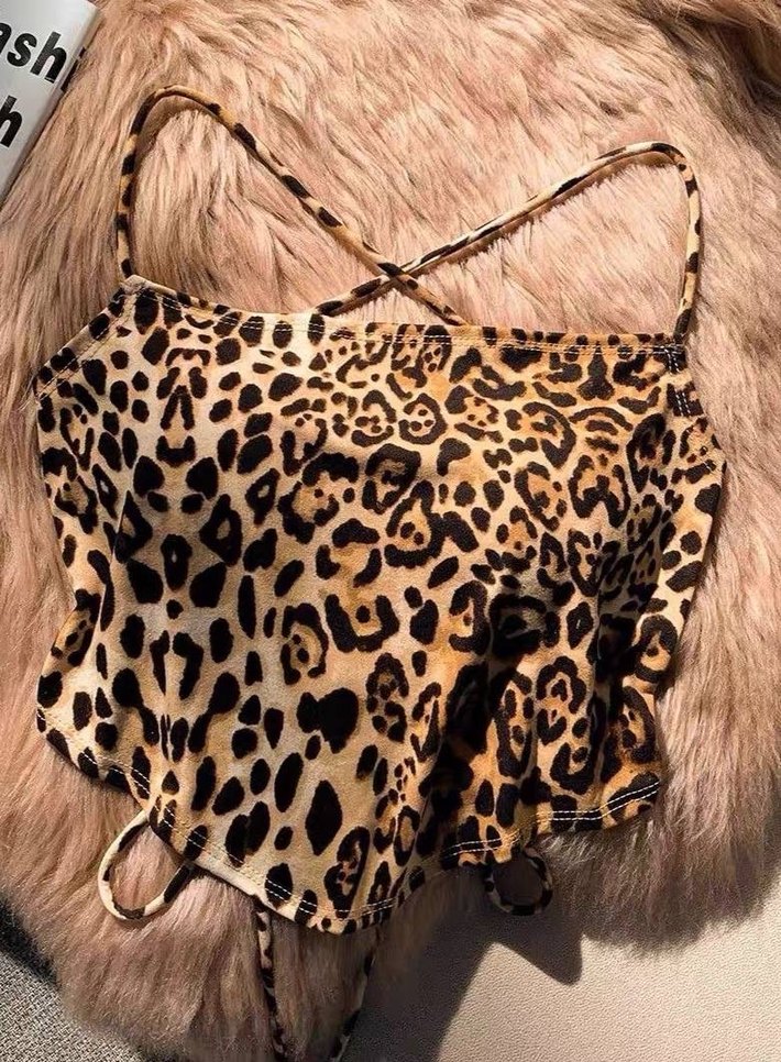 Leopar Arkası Çapraz Crop - Görsel 5