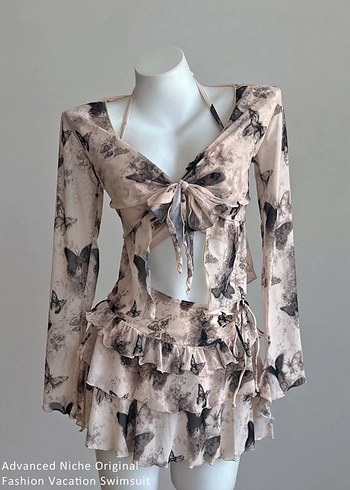 Kelebek Desenli 4 Lü Bikini Takım - Görsel 7