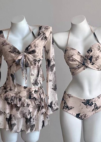 Kelebek Desenli 4 Lü Bikini Takım - Görsel 3
