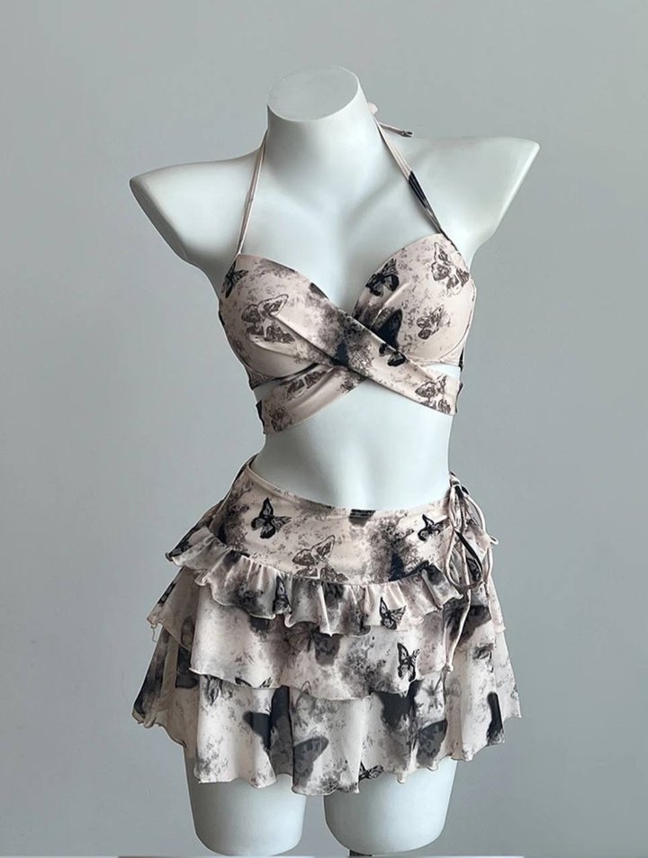 Kelebek Desenli 4 Lü Bikini Takım - Görsel 5