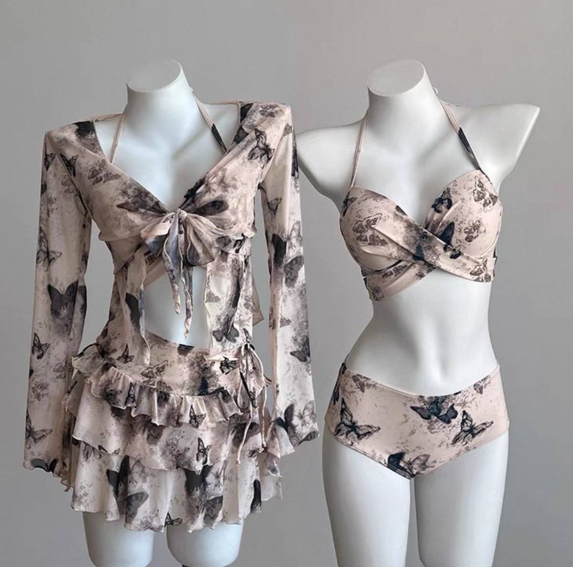 Kelebek Desenli 4 Lü Bikini Takım - Görsel 3