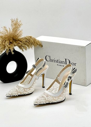Christian Dior Siyah Boncuklu Yüksek Topuklu Stiletto - Görsel 5