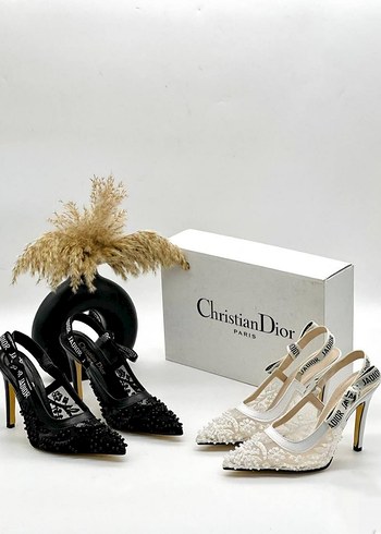 Christian Dior Siyah Boncuklu Yüksek Topuklu Stiletto - Görsel 2