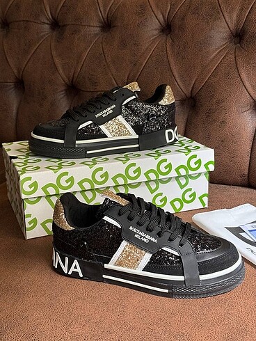36 Beden altın Renk Dolce Gabbana Mikro Taşlı Sneaker 36/40